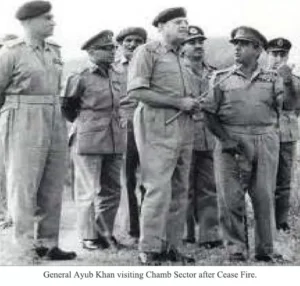 Gen Ayub Khan visiting Chhamb after the ceasefire