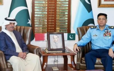 Commander Bahrain National Guard Meets PAF Chief, Vows Deeper Defence Cooperation