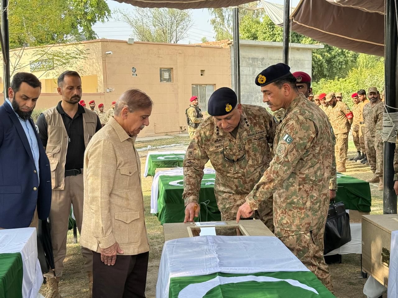 Field Marshal Syed Asim Munir, and PM Shehbaz Sharif Visited Bannu and Attended the Funeral of Martyrs