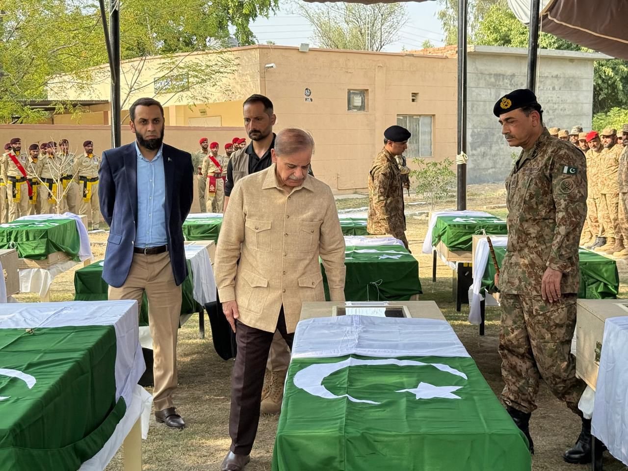 Field Marshal Syed Asim Munir, and PM Shehbaz Sharif Visited Bannu and Attended the Funeral of Martyrs