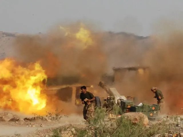 Artillery fire during OP Rah-E-Nijat