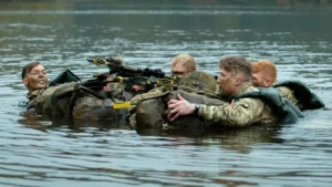 Soldiers participating in an evaluation test