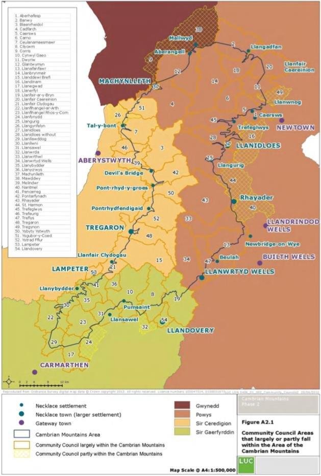  Map of the Cambrian mountains