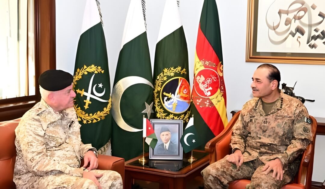 Chairman Joint Chiefs of Staff Jordan Armed Forces Calls on Field Marshal Syed Asim Munir at GHQ