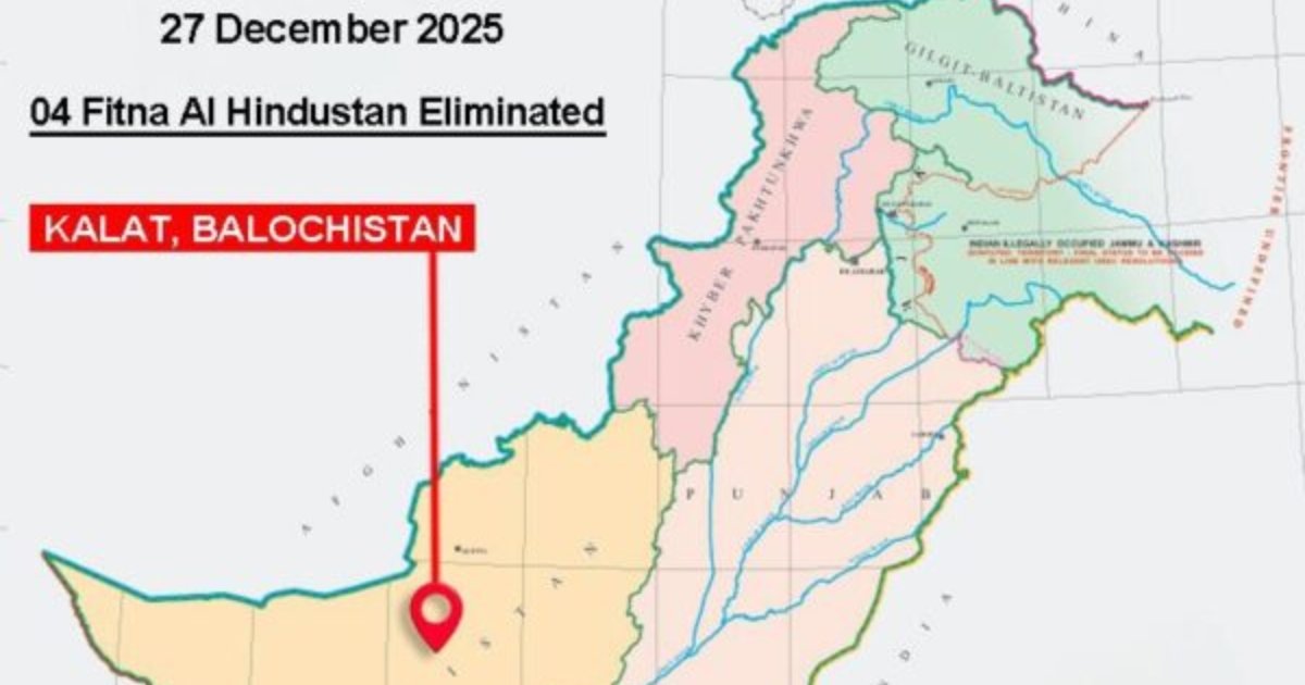 Four Terrorists of Foreign Proxy 'Fitna Al Hindustan' Neutralized in Kalat IBO