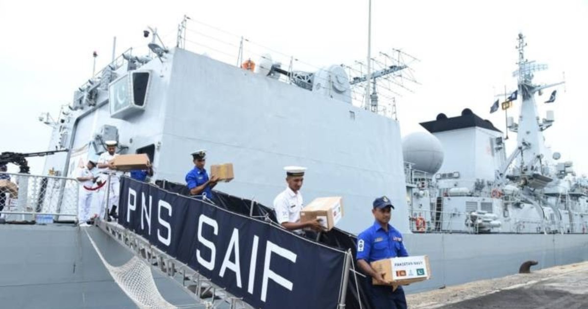 PNS SAIF Delivers Urgent Humanitarian Aid to Cyclone-Hit Sri Lanka During Colombo Port Call PNS SAIF Delivers Urgent Humanitarian Aid to Cyclone-Hit Sri Lanka During Colombo Port Call