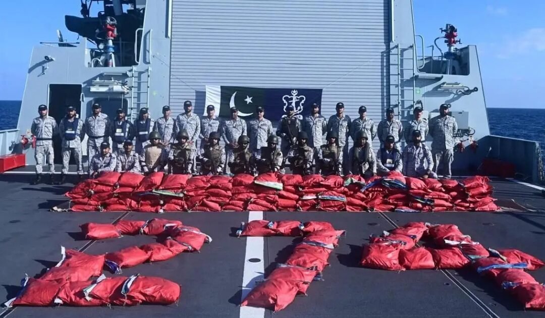 Pakistan Navy Seizes 1,500 KG Hashish Valued at $3 Million During Regional Maritime Security Patrol
