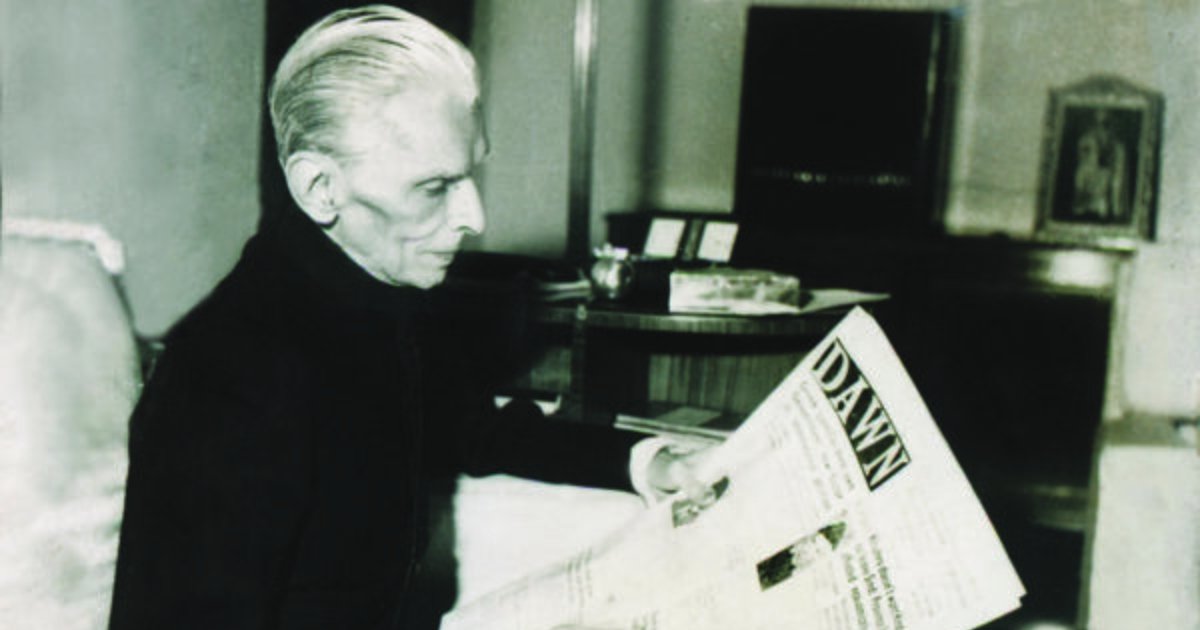 Quaid e Azam reading â€œDawnâ€_. (Q-119) C