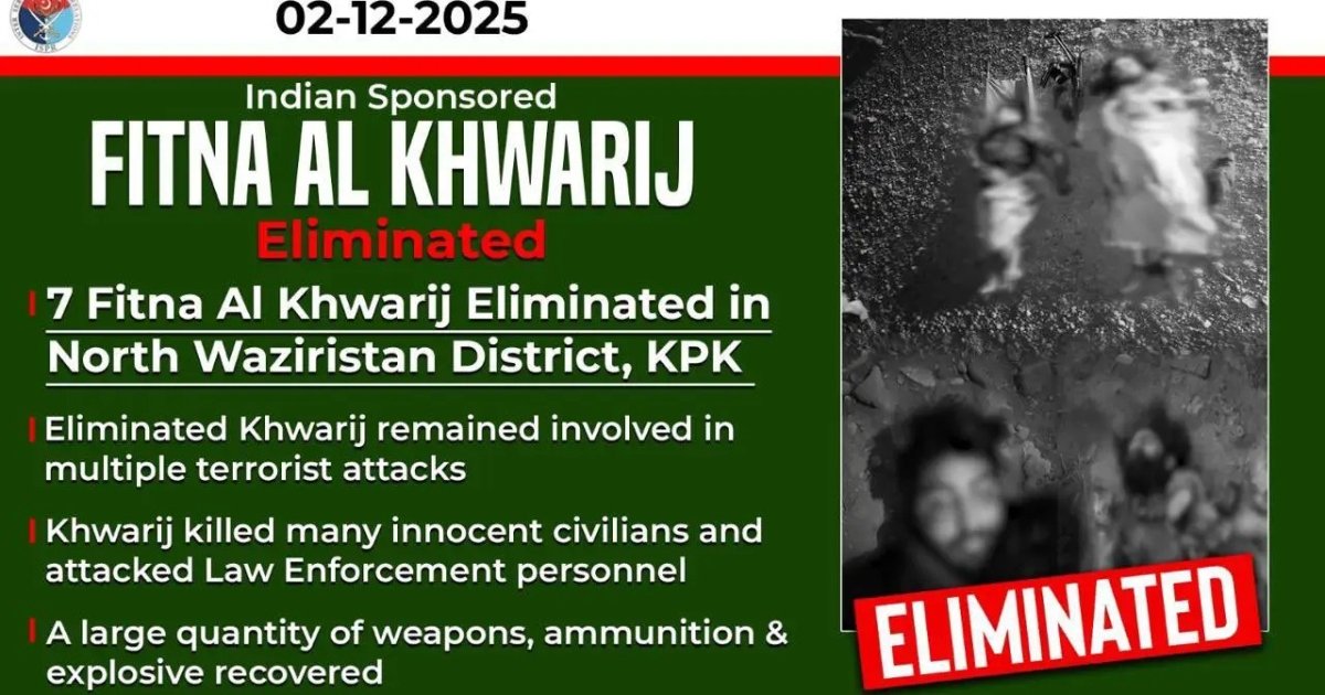 Security Forces Neutralize Seven Indian-Sponsored Khwarij in North Waziristan IBOs