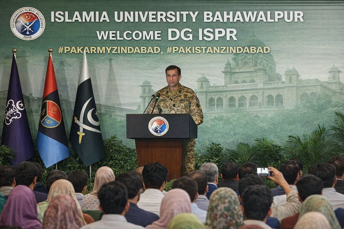 DG ISPR Highlights National Resolve, Warns Against Hybrid Warfare at Islamia University, Bahawalpur