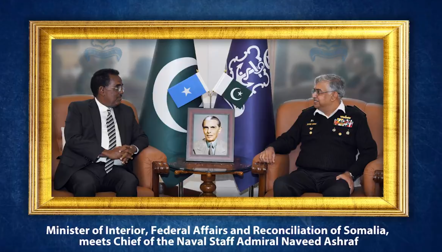 Somali Interior Minister Meets Naval Chief at Headquarters