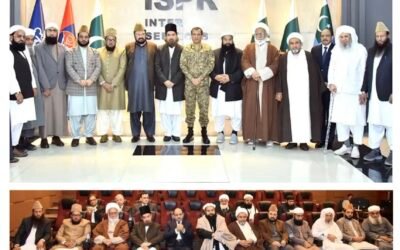 Ulema, and Mashaikh from the National Paigham-i-Aman Committee Meet DG ISPR in Rawalpindi