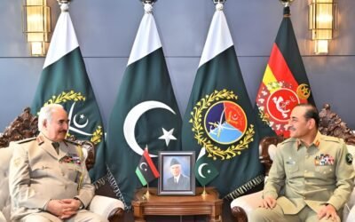 Libyan Field Marshal Haftar Meets with COAS & CDF Field Marshal Asim Munir at GHQ