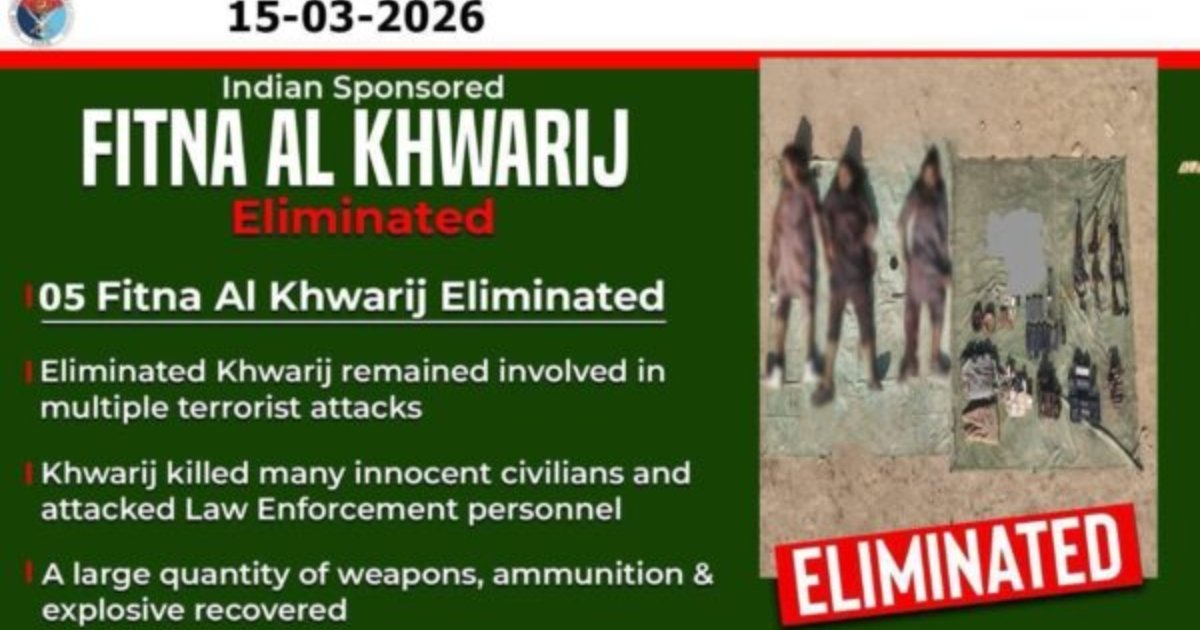 Five Terrorists of Indian-Sponsored 'Fitna-al-Khawarij' Neutralized in Lakki Marwat Operation
