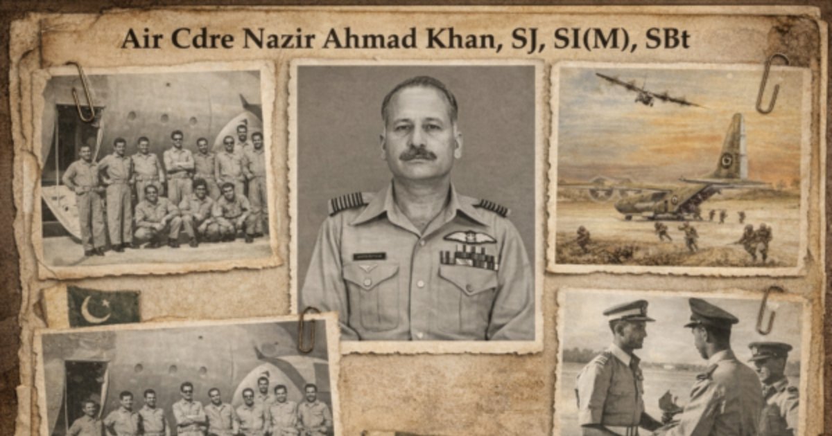 Pakistan Air Force Honors Air Commodore Nazir Ahmad Khan, SJ, SBt, SI(M), on His Birth Anniversary