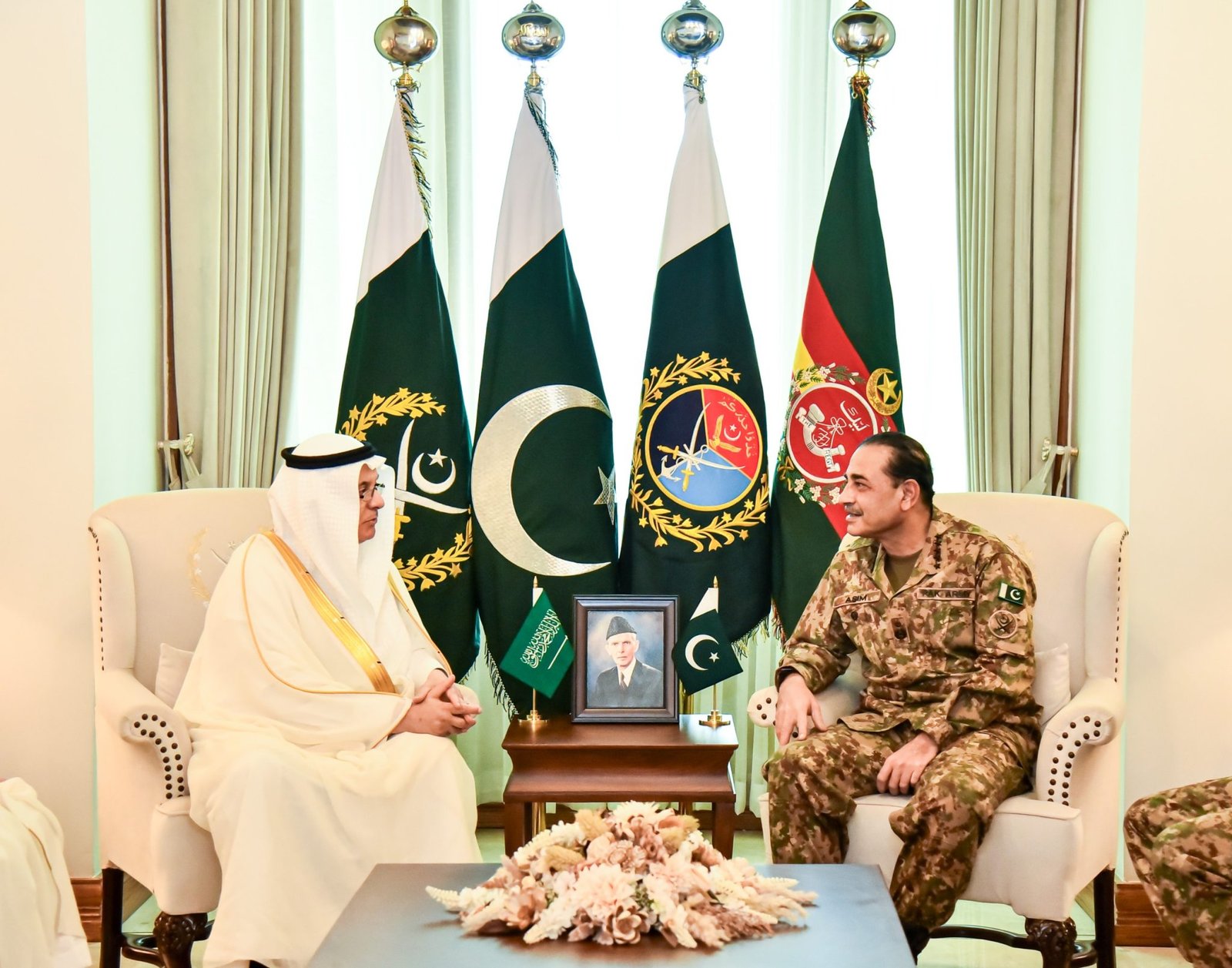Saudi Minister for Environment Meets on CDF Field Marshal Syed Asim Munir at GHQ Saudi Minister for Environment Meets on CDF Field Marshal Syed Asim Munir at GHQ